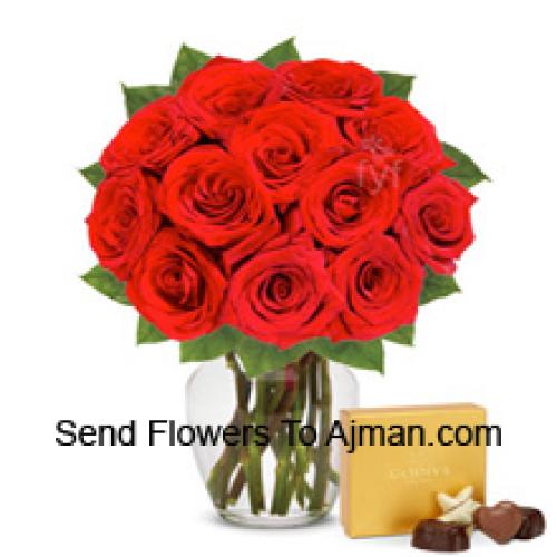 12 Red Roses with Belgium Chocolates