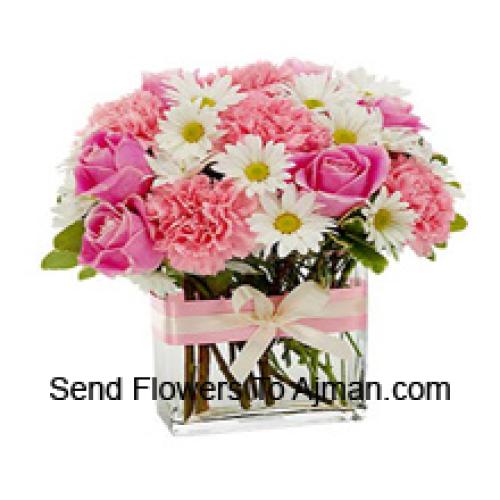 Beautiful Pink Roses and Carnations