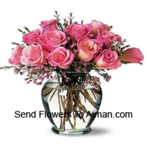 Alluring 12 Pink Roses