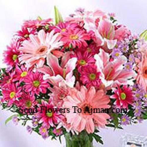 Gerberas with Pink Lilies