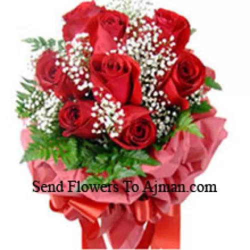 Bunch Of 10 Red Colored Roses