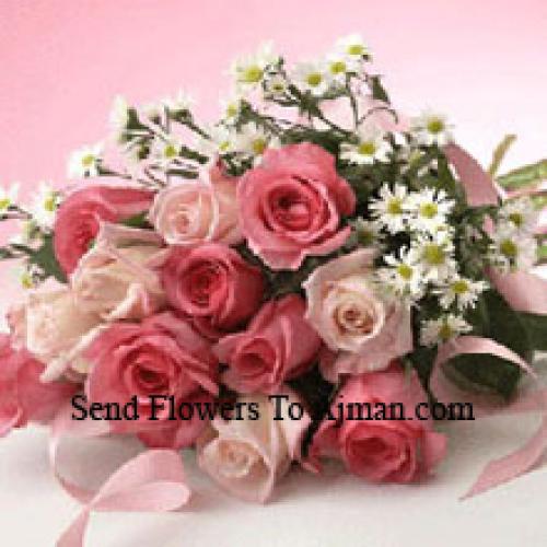 12 Heavenly Pink Roses