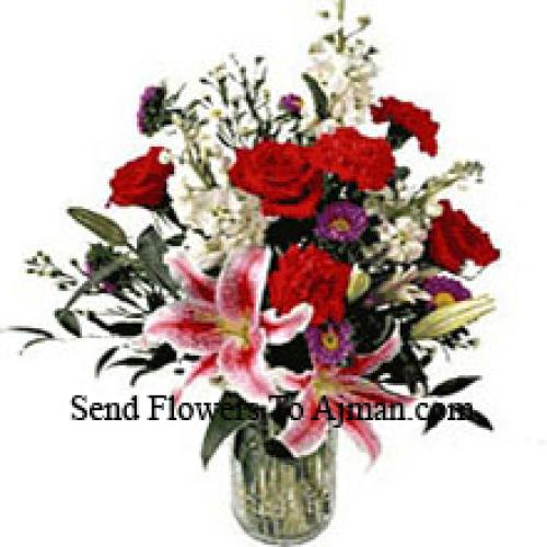 Cute Roses, Carnations and Lilies