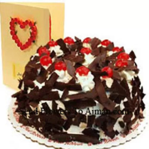 1 Kg (2.2 Lbs) Chocolate Crisp Cake With A Free Love Greeting Card