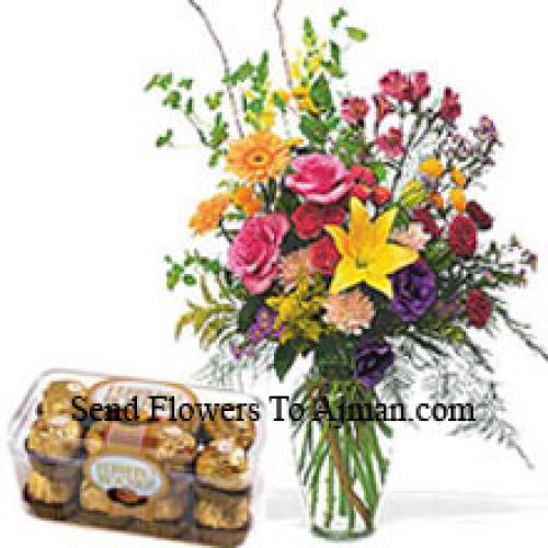 Roses, Gerberas and Lilies with Ferrero Rochers