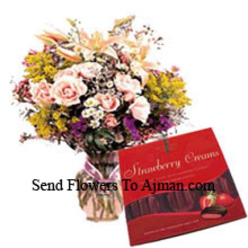 Roses and Lilies with Imported Chocolates