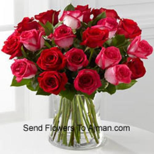 24 Cute Roses in Vase