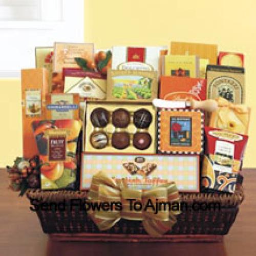 Basket Contaning Snacks and Dried Fruits